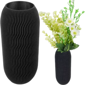 VÁZA NA KVETY 17CM NEROZBITNÁ MODERNÁ ČIERNA