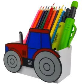 ORGANIZER NA KREDKI TRAKTOR FARMA DUŻY POJEMNIK NA BIURKO DLA DZIECKA 
