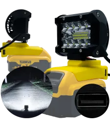 LAMPA DO DEWALT 18V HALOGEN ROBOCZY LED MAX + USB 