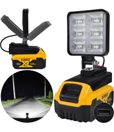 LAMPA DO BATERII DEWALT 18V LED HALOGEN ROBOCZY + USB 