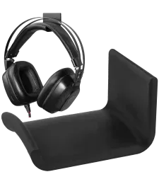 UNIVERZÁLNY DRŽIAK NA SLÚCHADLÁ PRE NÁSTENNÉ STOLY S MONTÁŽNYM POPRUHOM - Czarny