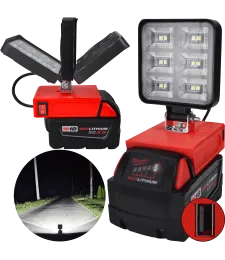 LAMPA DO BATERII MILWAUKEE M18 18V LED HALOGEN ROBOCZY + USB 