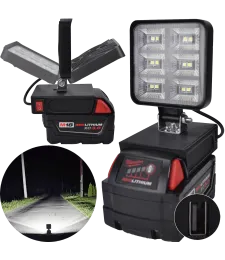 MILWAUKEE BATÉRIOVÁ LAMPA M18 18V LED HALOGÉNOVÉ PRACOVNÉ SVETLO + USB - Czarny