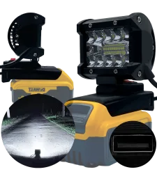 LAMPA DO DEWALT 18V HALOGEN ROBOCZY LED MAX + USB 