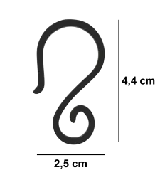 HACZYKI DO RYNNY NA LAMPKI I OZDOBY ŚWIĄTECZNE CZARNE 4,4x2,5CM 100szt.