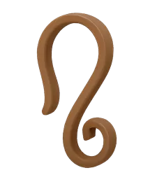 HACZYKI DO RYNNY NA LAMPKI I OZDOBY ŚWIĄTECZNE BRĄZOWY 4,4x2,5CM 100szt.