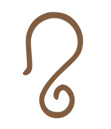 HACZYKI DO RYNNY NA LAMPKI I OZDOBY ŚWIĄTECZNE BRĄZOWY 4,4x2,5CM 100szt. 