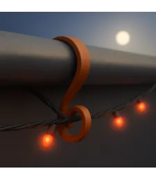 HACZYKI DO RYNNY NA LAMPKI I OZDOBY ŚWIĄTECZNE BRĄZOWY 4,4x2,5CM 100szt.