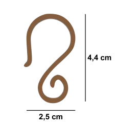 HACZYKI DO RYNNY NA LAMPKI I OZDOBY ŚWIĄTECZNE BRĄZOWY 4,4x2,5CM 100szt.