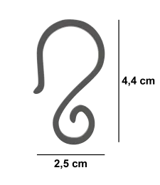 HACZYKI DO RYNNY NA LAMPKI I OZDOBY ŚWIĄTECZNE SZARY 4,4x2,5CM 100szt.