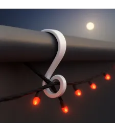 HACZYKI DO RYNNY NA LAMPKI I OZDOBY ŚWIĄTECZNE BIAŁE 4,4x2,5CM 100szt. 